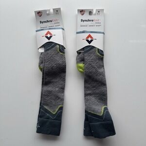 Lot 2 WIGWAM Snow Junkie SynchroKnit Wool Over Calf Sock Medium M 5-9.5 W 6-10